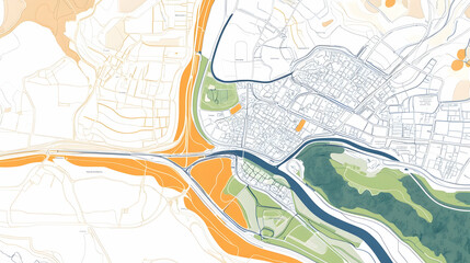 City River Landscape Urban Planning Development Map