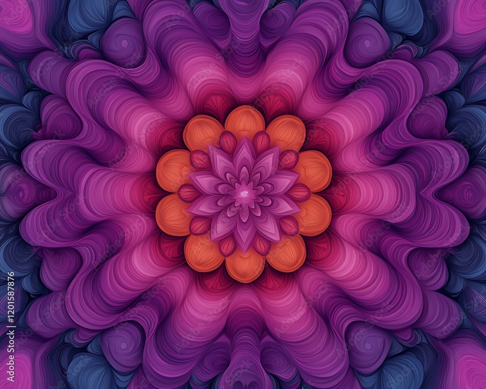 Poster abstract fractal pattern featuring intricate and detailed designs