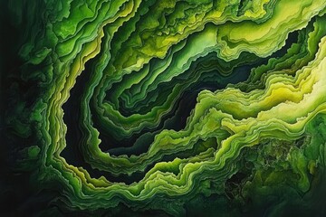 Abstract green landscape, layered texture, nature design, background art, website design