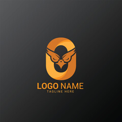 Eagle and letter O logo template creative design vector template