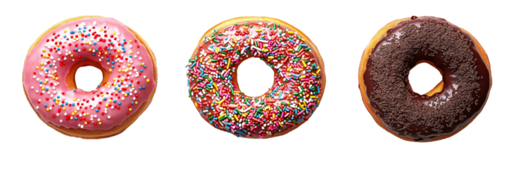 Doughnuts isolated on a transparent background png
