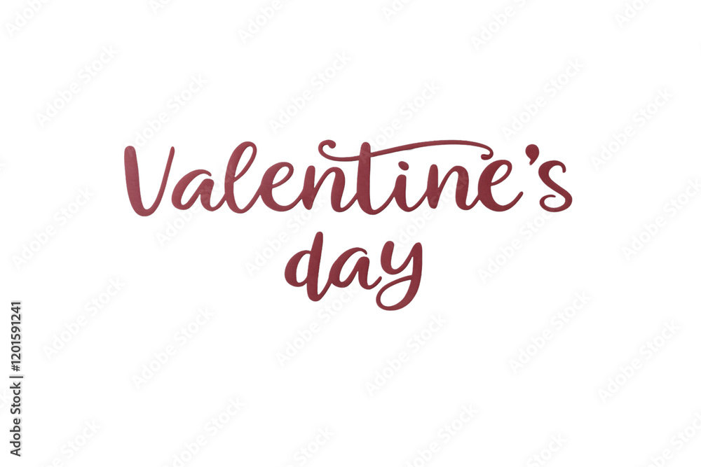 Poster a minimalist valentine's day design in burgundy, featuring elegant cursive text, creating a simple y
