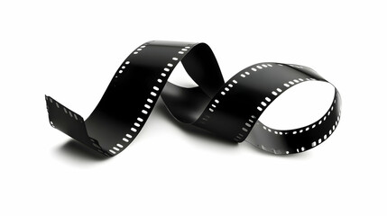 Film reel spiral, white background, memories, nostalgic media