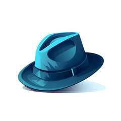 Fototapeta premium Blue Fedora Hat. Classic Men's Fashion Accessory