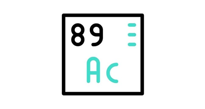 chemical element sign with atomic number Ac 89