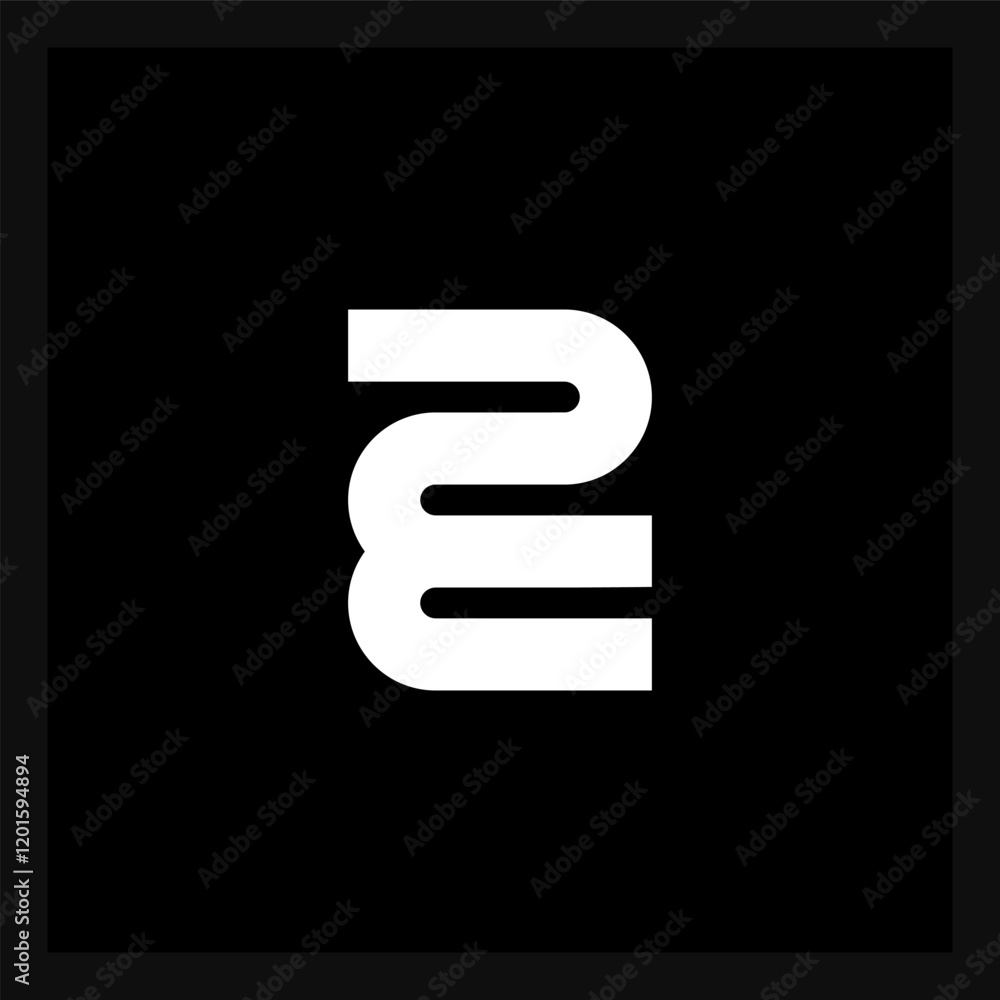 Aufkleber 2e - vector design element, icon or logotype. a combination of the number 2 and the letter e.