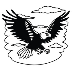  Majestic Eagle Outline
An eagle soaring through the sky, drawn with minimalist, continuous lines
