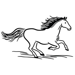 Wild Horse Abstract Line Art
A galloping horse with its mane flowing, created in a fluid, continuous line art style