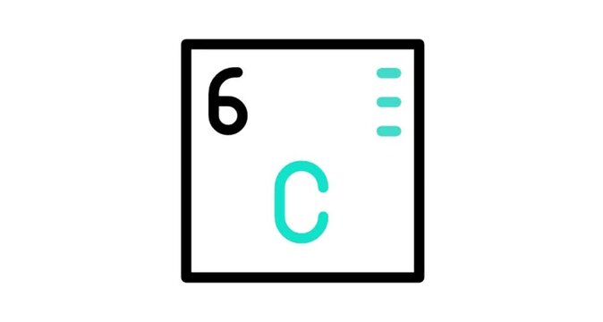 chemical element sign with atomic number C 6
