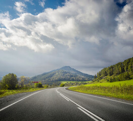 country road in a mountain landscape