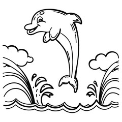Playful Dolphin Line Art
A dolphin leaping out of water, drawn in a whimsical, continuous line style
Adobe Illustrator Artwork