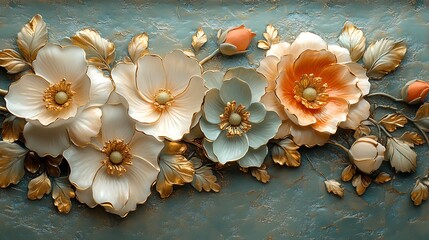 Floral 3D Luxury Pastel Artwork Design