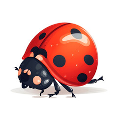 Obraz premium A Vibrant Ladybug. A Detailed Close-up Illustration