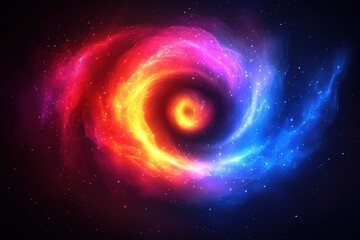 Fototapeta premium Abstract swirling nebula, cosmic energy, red and blue light.