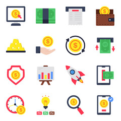 Pack of Finance Flat Icon