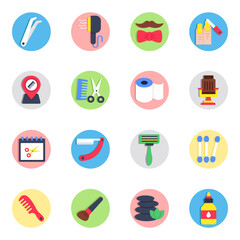 Set of Beauty Products Flat Icons
