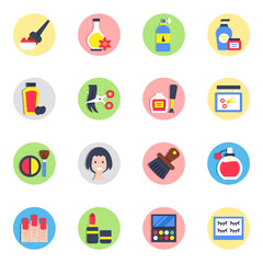 Set of Fashion and Beauty Flat Icons