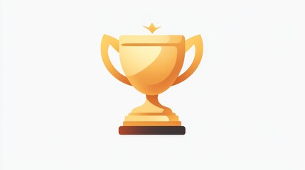 The isolated golden gradient award prize cup icon 