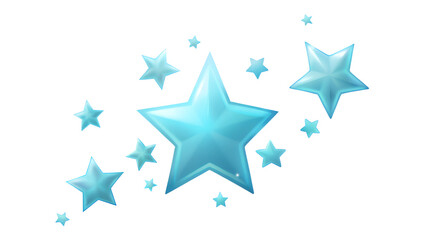Obraz premium Bright blue stars scattered against a white background create a whimsical and dreamy atmosphere, perfect for decorative themes or creative projects