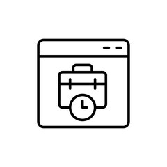 Online part time job outline icons, minimalist vector illustration ,simple transparent graphic element .Isolated on white background