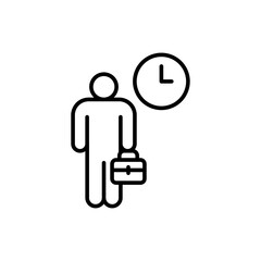 Part time job outline icons, minimalist vector illustration ,simple transparent graphic element .Isolated on white background