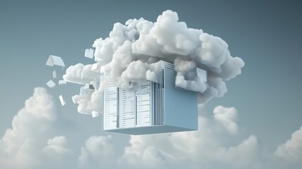 3d rendering office document Binder cloud storage