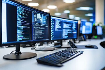 Naklejka premium advanced digital devices representing high technology and innovative solutions in a clean, modern workspace