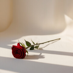 Fototapeta premium Beautiful red rose flower on background