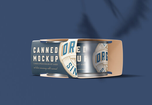 Packaging with Tin Cans Mockup