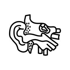 Ear Outline Icon, Vector illustration
