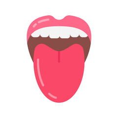 Obraz premium Tongue Flat Icons, Vector illustration