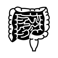 Intestines Glyph Icon, Vector illustration