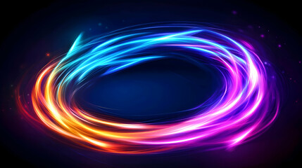 Abstract swirling light, vibrant colors, dark background, design element