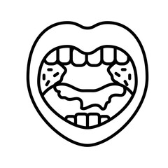 Tonsil Outline Icon, Vector illustration