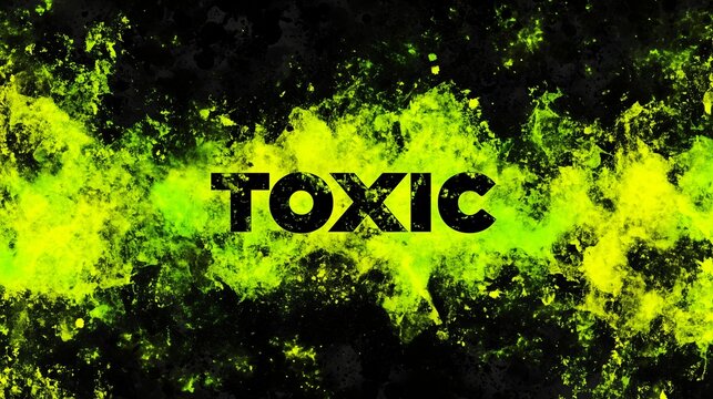 Toxic typography with abstract green splashes