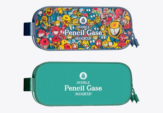 Double Pencil Case Mockup
