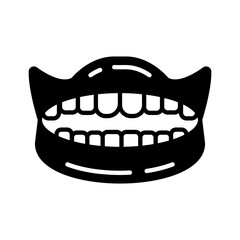 Teeth Glyph Icon, Vector illustration