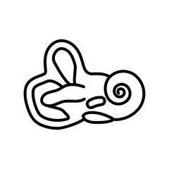 Bony Labyrinth Outline Icon, Vector illustration