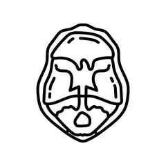 Cranial Cavity Outline Icon, Vector illustration