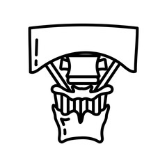 Stylohyoid Muscle Outline Icon, Vector illustration