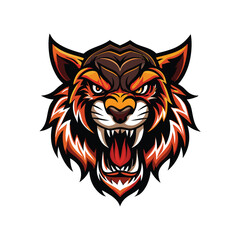 Design a bold and dynamic sports team logo featuring a fierce animal mascot with a powerful stance.