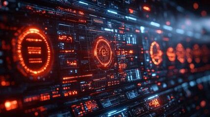 Futuristic Technology Interface Background.