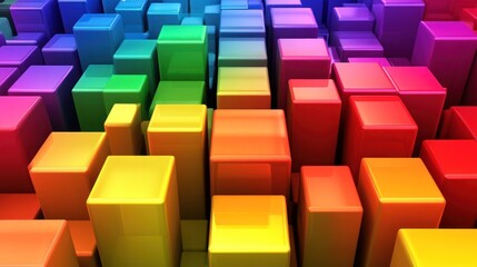 Abstract Colorful 3D Cubes