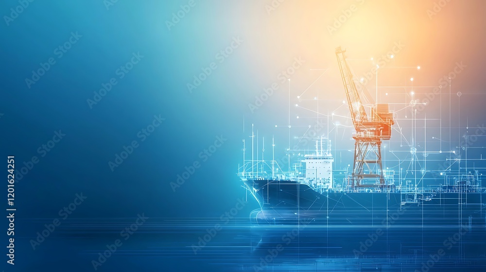 Poster advanced port control room with ai monitoring and managing operations
