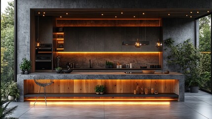 Modern Cozy Open Kitchen with Scandinavian Design