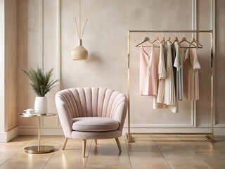 Rack of stylish clothes generative ai