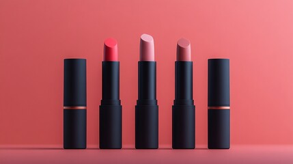 Obraz premium Luxury Crystal Themed Lipstick Display on Pink Background
