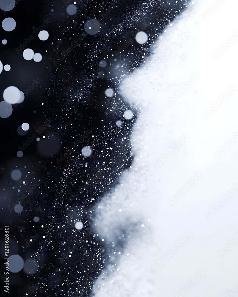Poster a close-up of swirling particles, creating a dreamy, ethereal effect with contrasting colors.