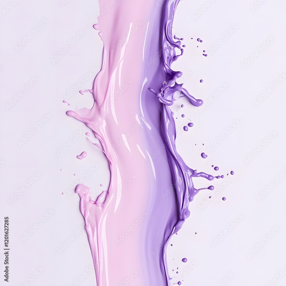Poster a flowing blend of pink and purple paint creating a visually appealing abstract design.