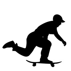 man skateboarding black silhouette vector